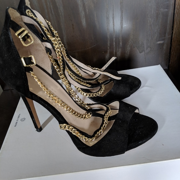 Zara black and gold chain pump - Picture 2 of 3